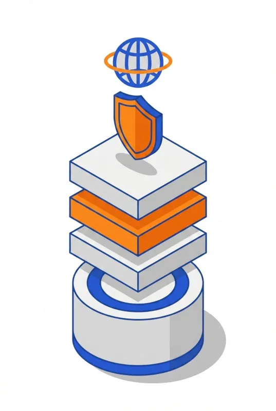 Diagrama de arquitectura con los componentes del stack